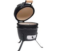 vidaXL Parrilla y ahumador Kamado 2 en 1, cerámica, 56 cm, color negro