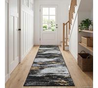 vidaXL Pasillo de alfombra LESAKA Negro y dorado 100 x 400 cm