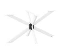 vidaXL Pata de mesa de comedor forma araña blanca 150x78x(72-73) cm acero
