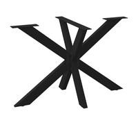 vidaXL Pata de mesa de comedor forma de araña negra 120x68x(72-73) cm acero