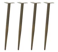 vidaXL Patas cónicas para mesa consola , 4 unidades, acero natural, 72-73 cm, acero