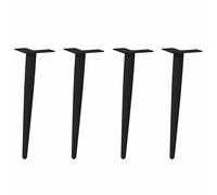vidaXL Patas cónicas para mesa de centro (4 unidades), color negro, 30-31 cm, acero