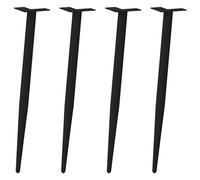vidaXL Patas de consola cónicas para mesa (4 unidades) 72-73 cm, acero Negro