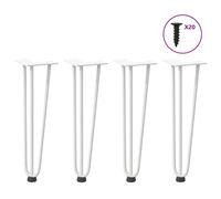vidaXL Patas de horquilla para mesa de centro (4 unidades), color blanco, 42 cm, acero macizo