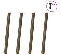 vidaXL Patas para mesa consola 4 unidades acero natural 72 cm acero