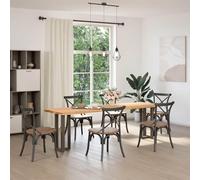 vidaXL Patas para mesa consola, forma en T, 2 unidades, acero natural, 38x25x(72-73) cm