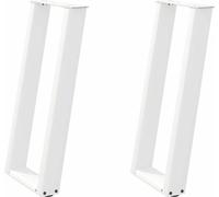 vidaXL Patas para mesa consola, forma en U, 2 unidades, color blanco, 28 x (72-73) cm, acero