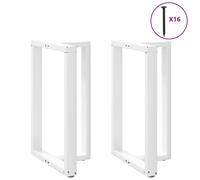 vidaXL Patas para mesa de bar en forma de T (2 unidades), color blanco, 60 x 35 x (90-91) cm, acero