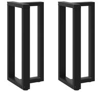 vidaXL Patas para mesa de bar en forma de T (2 unidades), color negro, 40 x 35 x (90-91) cm, acero