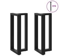 vidaXL Patas para mesa de bar en forma de T (2 unidades), color negro, 40 x 35 x (90-91) cm, acero
