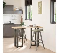 vidaXL Patas para mesa de bar en forma de T (2 unidades), color negro, 40 x 35 x (90-91) cm, acero
