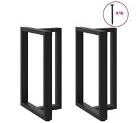 vidaXL Patas para mesa de bar en forma de T (2 unidades), color negro, 60 x 35 x (90-91) cm, acero