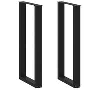 vidaXL Patas para Mesa de Bar en Forma de U (2 Unidades), Color Negro, 50 x 100-101 cm, Acero