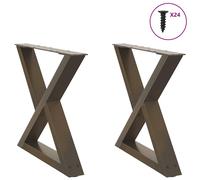 vidaXL Patas para mesa de centro (2 unidades, acero natural, 60 x 42-43,3 cm)