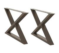 vidaXL Patas para Mesa de Centro (2 Unidades), Acero Natural, 70 x (42-43,