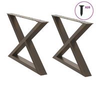 vidaXL Patas para mesa de centro (2 unidades), acero natural, 70 x (42-43,3) cm.