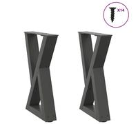 vidaXL Patas para mesa de centro (2 unidades), antracita, 38 x (42-43,3) cm, acero