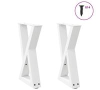 vidaXL Patas para mesa de centro (2 unidades), color blanco, 38 x (42-43,3) cm, acero