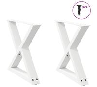 vidaXL Patas para mesa de centro (2 unidades), color blanco, 50 x (42-43,3) cm, acero