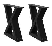 vidaXL Patas para mesa de centro (2 unidades), color negro, 40 x (30-31,3) cm, acero