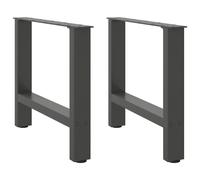 vidaXL Patas para mesa de centro antracita (2 unidades, 60 x 42-43 cm, acero)
