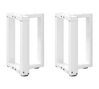 vidaXL Patas para mesa de centro en forma de T (2 unidades), color blanco, 38 x 25 x (42-43) cm, acero