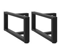 vidaXL Patas para mesa de centro en forma de T (2 unidades), color negro, 70 x 25 x (30-31) cm, acero