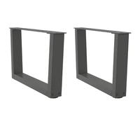 vidaXL Patas para mesa de centro en forma de V (2 unidades), antracita, 50 x (30-31,3) cm, acero