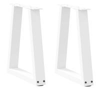 vidaXL Patas para mesa de centro en forma de V (2 unidades), color blanco, 28 x (42-43,3) cm, acero