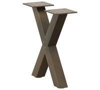 vidaXL Patas para mesa de centro en forma de X (2 unidades, acero natural, 40 x 30-31 cm)