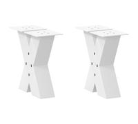 vidaXL Patas para mesa de centro en forma de X (2 unidades), color blanco, 30 x (30-31) cm, acero