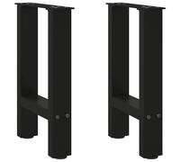vidaXL Patas para mesa de centro negras (2 unidades, 28 x 42-43 cm, acero)