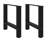 vidaXL Patas para mesa de centro negras (2 unidades, 60 x 42-43 cm, acero)