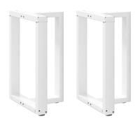 vidaXL Patas para mesa de comedor en forma de T (2 unidades), color blanco, 50 x 35 x (72-73) cm, acero