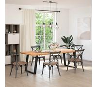 vidaXL Patas para mesa de comedor en forma de U (2 unidades), color negro, 80 x (72-73) cm, acero