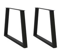 vidaXL Patas para mesa de comedor en forma de V (2 unidades), color negro, 100 x (72-73,3) cm, acero