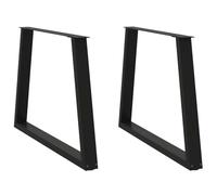 vidaXL Patas para mesa de comedor en forma de V (2 unidades), color negro, 90 x (72-73,3) cm, acero