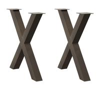 vidaXL Patas para Mesa de Comedor en Forma de X (2 Unidades, Acero Natural, 70 x 72-73 cm)