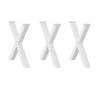 vidaXL Patas para mesa de comedor en forma de X (3 unidades) 80 x (72-73) cm, acero Blanco