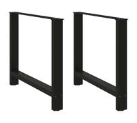 vidaXL Patas para mesa de comedor negras (2 unidades, 100 x 72-73 cm, acero)