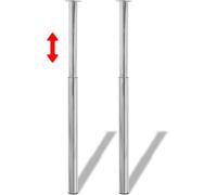 vidaXL Patas telescópicas para mesa, juego de 4 unidades, cromadas, 710 - 1100 mm