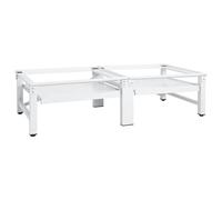 vidaXL Pedestal doble lavadora secadora con estantes extraíbles blanco