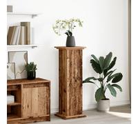 vidaXL Pedestal expositor con almacenaje madera envejecida 31x30x90 cm