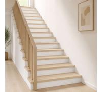 vidaXL Peldaño 12 uds. 110 x 25 x 2 cm Blanco Madera de Roble Sólido
