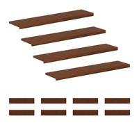 vidaXL Peldaño 12 uds. 110 x 30 x 2 cm Marrón Oscuro