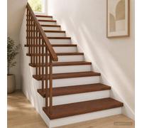 vidaXL Peldaño 12 uds. 70 x 30 x 2 cm Marrón Oscuro