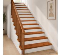 vidaXL Peldaño 12 uds. 80 x 25 x 2 cm Marrón Madera de Roble Sólido