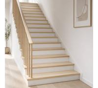 vidaXL Peldaño 12 uds. 90 x 30 x 2 cm Blanco Madera de Roble Sólido