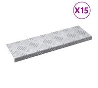 vidaXL Peldaño 15 uds. 60 x 18 x 2,5 cm Plateado Aluminio Rectangular