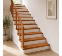vidaXL Peldaño 16 uds. 120 x 30 x 2 cm Marrón Madera de Roble Sólido